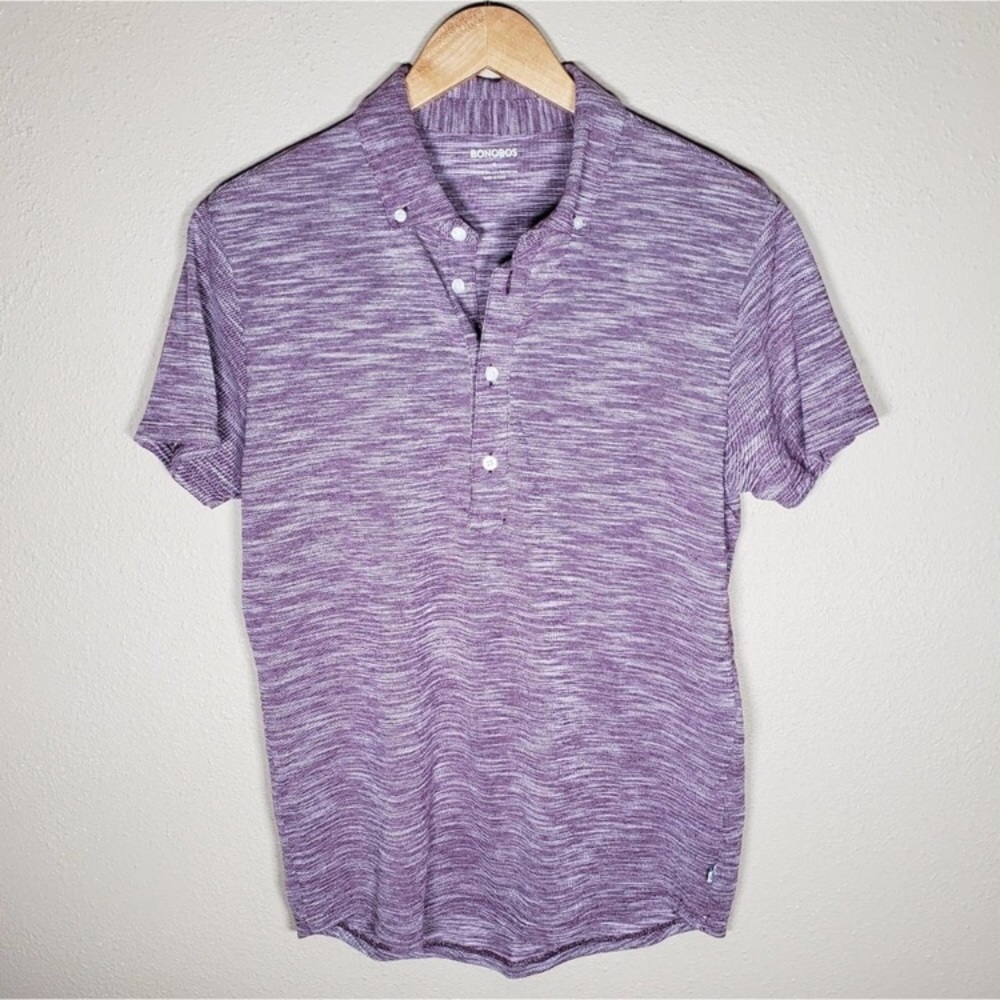 Bonobos Polo Purple Marled Heathered Pique Shirt M